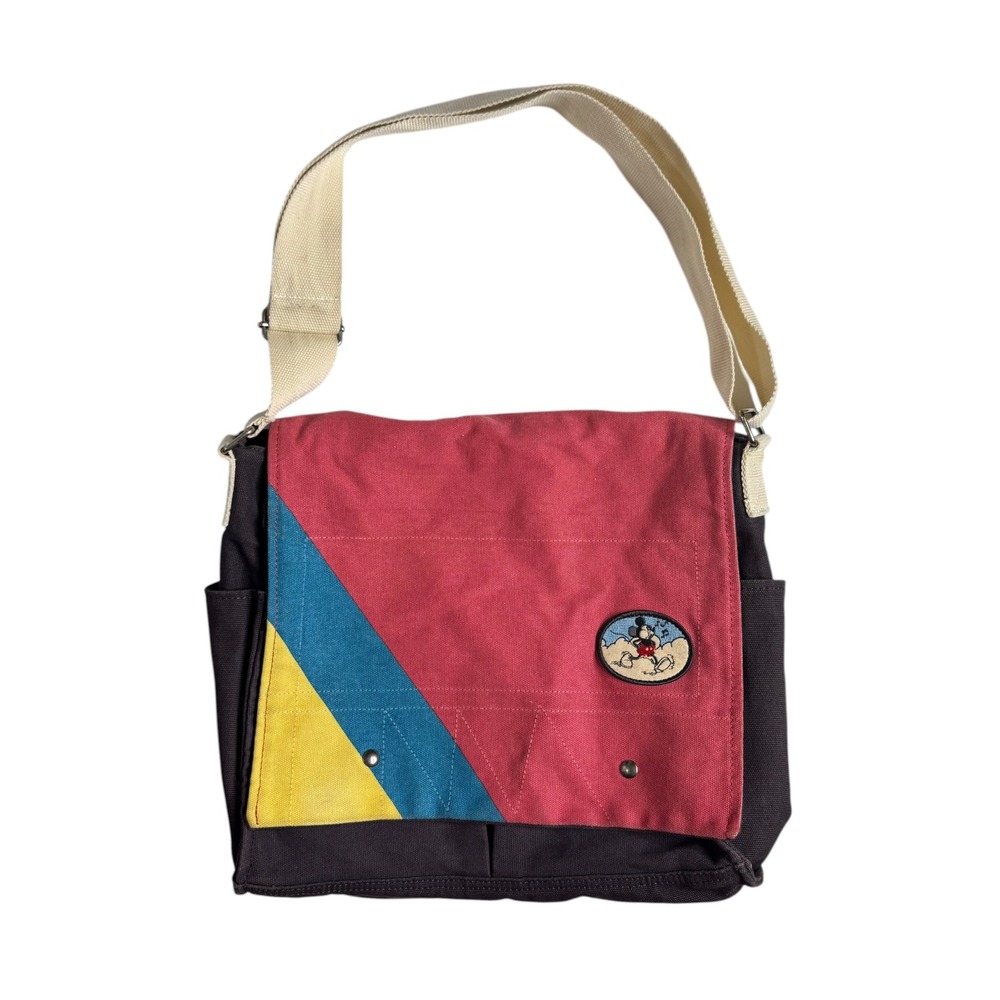 Disney x Junk Food Mickey Mouse Canvas Messenger Bag Colorblock Crossbody